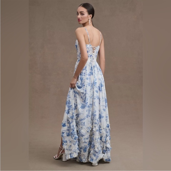 V Chapman Carmen Corset Front Slit Gown. Size 4. - Picture 3 of 9